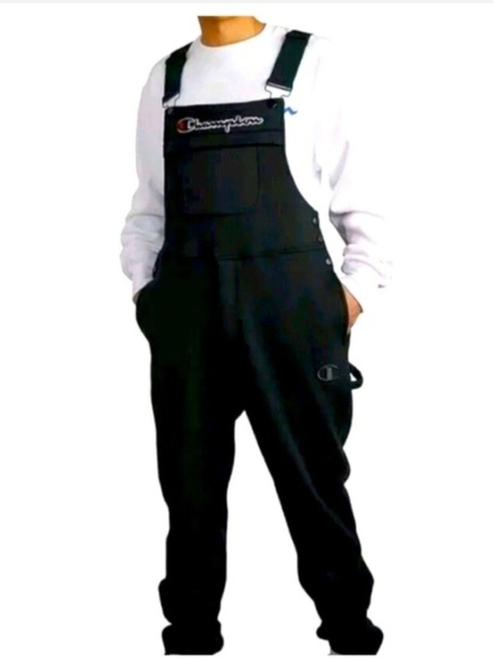 Champion Black Women's Overall Jumpsuit with Logo Size Small Superfleece 3.0